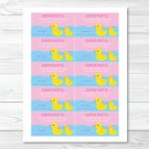 Pink Rubber Duck Printable Baby Shower Diaper Raffle Tickets #A320