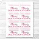 Pink And Gray Polka Dot Elephant Printable Baby Shower Book Request Cards #A160