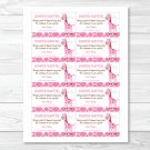 Pink Giraffe Jungle Safari Printable Baby Shower Diaper Raffle Tickets #A240