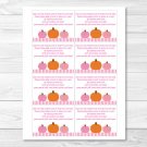 Pink Pumpkin Fall Harvest Printable Baby Shower Book Request Cards #A337