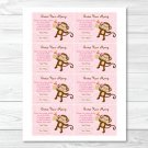 Safari Girl Jungle Animal Printable Baby Shower "Guess How Many?" Game Cards #A229