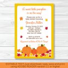 Fall Pumpkin Printable Baby Shower Invitation Editable PDF #A341