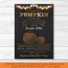 Pumpkin Chalkboard Printable Baby Shower Invitation Editable PDF #A341