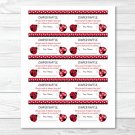 Little Red Ladybug Printable Baby Shower Diaper Raffle Tickets #A177