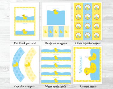 Rubber Duck Printable Birthday Party Package #A345