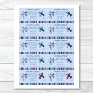 Lil Aviator Blue Airplane Printable Baby Shower Diaper Raffle Tickets #A112