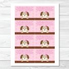 Pink Polka Dot Puppy Dog Printable Baby Shower Book Request Cards #A152