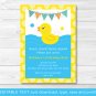 Rubber Duck Printable Birthday Invitation Editable PDF #A345