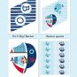 Pirate Monkey Nautical Whale Printable Baby Shower Party Package #A287