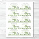 Green Polka Dot Elephant Jungle Printable Baby Shower Diaper Raffle Tickets #A212