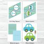 Colorful Cars Baby Boy Printable Baby Shower Party Package #A263
