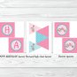 Pink Girl Owl Blossom Printable Birthday Party Package #A354