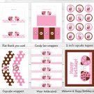 Pink Ladybug Printable Birthday Party Package #A355