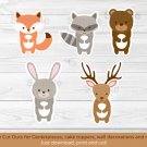 Woodland Animals Party Cutouts Decorations Printable #A191