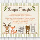 Woodland Animals Diaper Thoughts Late Night Diaper Baby Shower Game #A191