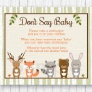 Woodland Animals Dont Say Baby Baby Shower Game Printable #A191