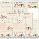 Woodland Animals Baby Shower Games Pack - 8 Printable Games #A191