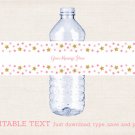 Twinkle Star Water Bottle Labels Pink And Glitter Printable Editable PDF #A358