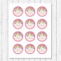 Watercolor Flowers Cupcake Toppers Party Favor Tags Editable PDF #A361