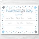 Blue Twinkle Star Baby Shower Baby Predictions Game Cards Printable #A362