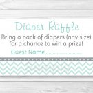 Green Chevron Baby Shower Diaper Raffle Tickets Printable #A364