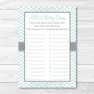 Green Chevron Baby Shower Baby ABCs Game Printable #A364
