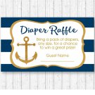Nautical Gold Anchor Baby Shower Diaper Raffle Tickets Printable #A365