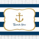 Nautical Gold Anchor Thank You Card Printable #A365