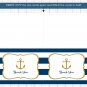 Nautical Gold Anchor Thank You Card Printable #A365