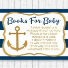 Nautical Gold Anchor Baby Shower Book Request Cards Printable #A365