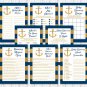 Nautical Gold Anchor Baby Shower Games Pack - 8 Printable Games #A365