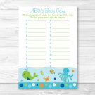 Blue Under The Sea Baby Shower Baby ABCs Game Printable #A237
