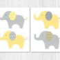 Yellow & Grey Elephant Party Cutouts Decorations Printable #A234