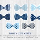 Bow Tie Baby Shower Party Cutouts Decorations Printable #A369
