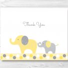 Yellow & Grey Elephant Thank You Card Printable #A234