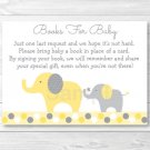 Yellow & Grey Elephant Baby Shower Book Request Cards Printable #A234