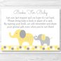 Yellow & Grey Elephant Baby Shower Book Request Cards Printable #A234