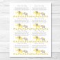 Yellow & Grey Elephant Baby Shower Book Request Cards Printable #A234