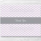 Purple & Grey Chevron Thank You Card Printable #A370