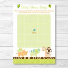 Wildlife Jungle Animals Baby Shower Bingo Cards Printable #A236