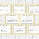 Yellow Chevron Baby Shower Table Signs - 8 Printable Signs #A356