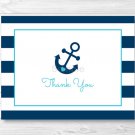 Nautical Blue Anchor Thank You Card Printable #A222