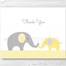 Yellow Chevron Elephant Thank You Card Printable #A181