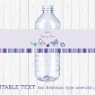 Lavender Butterfly Garden Water Bottle Labels Printable Editable PDF #A218