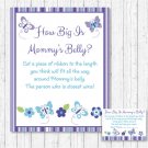 Lavender Butterfly Garden How Big Is Mommys Belly Baby Shower Game #A218