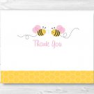 Pink Bumble Bee Thank You Card Printable #A101