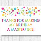 Art Party Favor Thank You Tags #A280