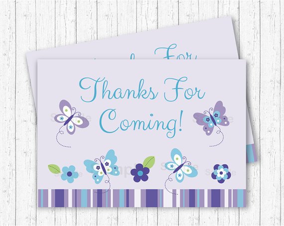 Lavender Butterfly Garden Party Favor Thank You Tags #A218