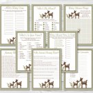 Woodland Deer Baby Shower Games Pack - 8 Printable Games #A131