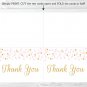 Blush Pink & Glitter Gold Thank You Card Printable #A368